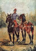 Henri de toulouse-lautrec Reitknecht mit zwei Pferden oil painting reproduction